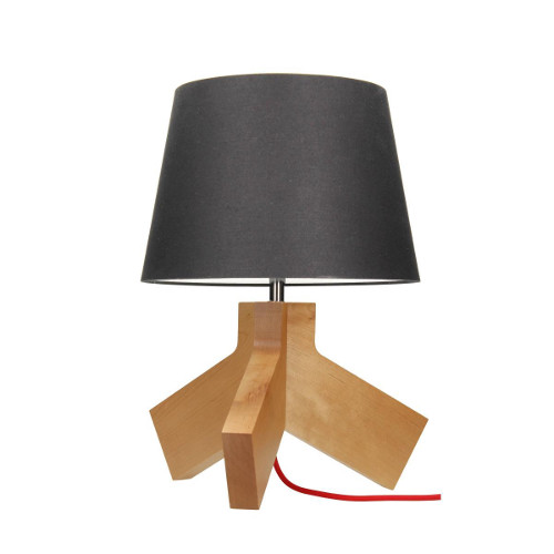 Lampa stołowa TILDA WOOD E27 - brzoza/antracyt